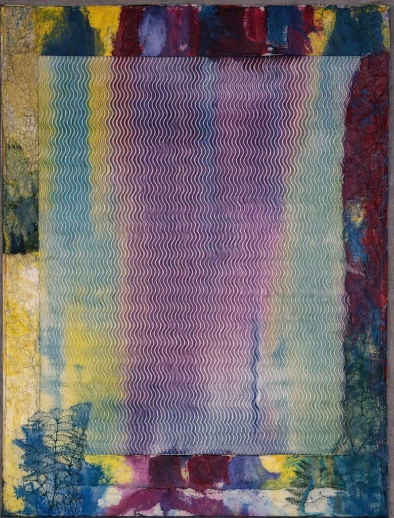 Thanks to Chara Nelson & Alec Cowie for the photo. Transparent and reflective encaustic is very hard to photograph.